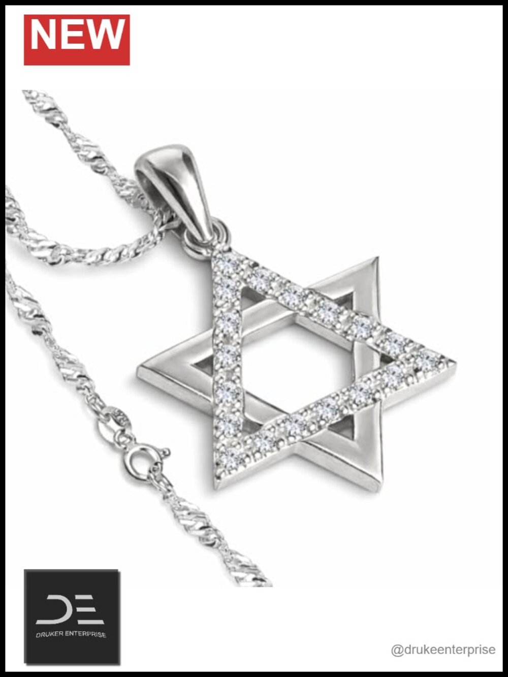 Magen David Pendant Necklace Sterling Silver Star of David Women's Jewelry